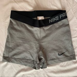 NIKE PRO Dri-Fit Gray Static Tight Training Shorts Women's Size Medium
